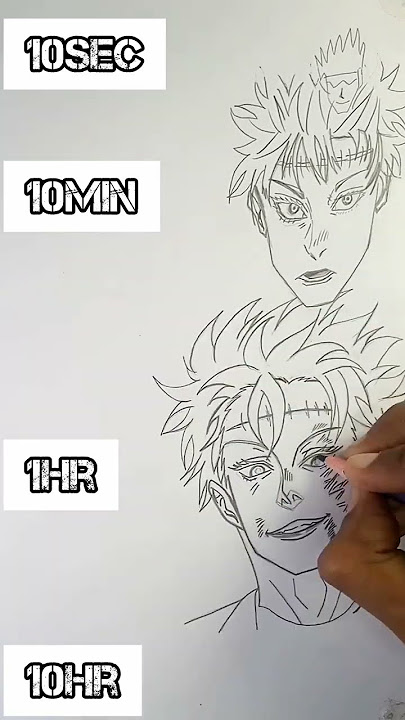 Drawing Gojo X Yuta in 10sec, 10min, 10hr