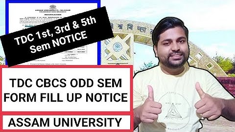 TDC Important notice | 1st 3rd & 5th sem Exam form fill up on December | Assam University Silchar