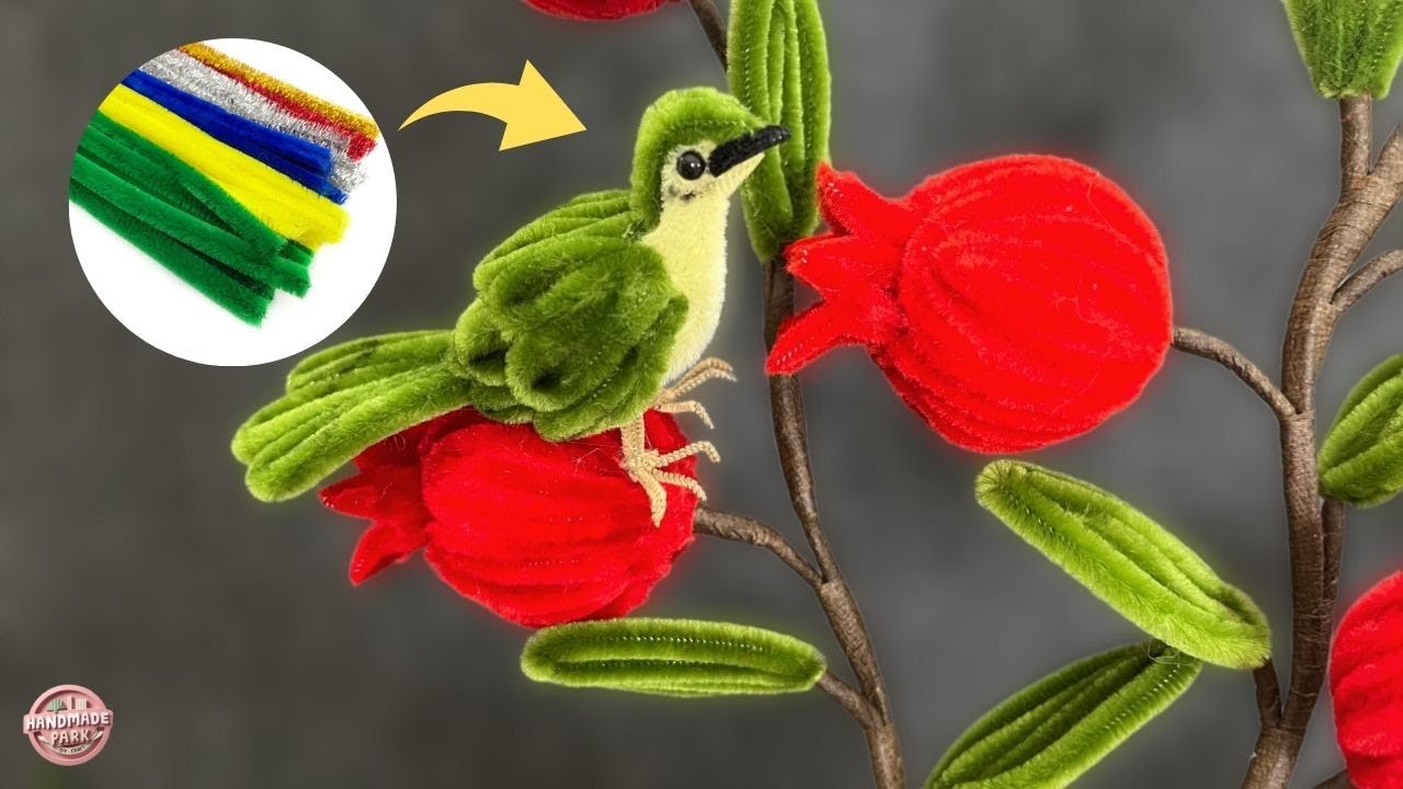 🦜DIY Animal🦜How to make beautiful Nightingale using Pipe Cleaner | Fuzzy Wire