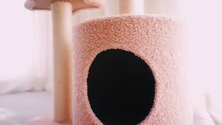 A Dreamy Pink Haven | Tolea's 3-Tier Cat Tree with Star, Moon & Super Soft Fabrictolea pink cattree screenshot 3