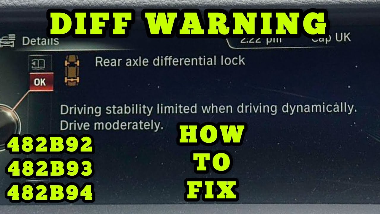 BMW M 2 3 4 5 8 Differential ( DIFF ) Rear Axle LOCK Warning 482B92 ...
