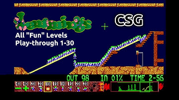 Lemmings on the Amiga (All "Fun" Levels 1-30)
