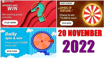 Amazon Quiz Answers Today | Amazon Quiz Today | 20 November 2022