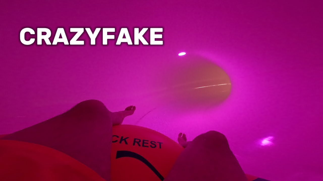 Multimedia Water Slide in Water Park Donaubad Ulm Germany, POV 4k