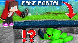 Mikey Builds FAKE Ender Portal Water To PRANK JJ Challenge - in Minecraft (Maizen)
