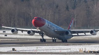 Swiss Airbus A340 Landings & Take Off's | Zurich Airport