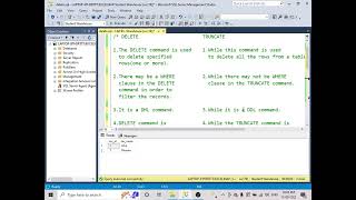 3.SQL QUERY - DIFFERENCE BETWEEN DELETE AND TRUNCATE STATEMENT - TELUGU .