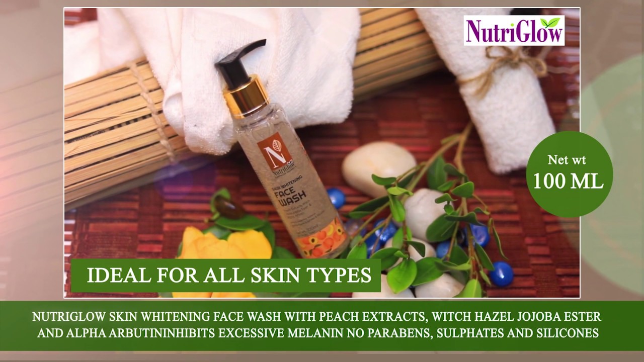 NutriGlow Advanced Organics Skin Whitening Face Wash with Peach Extracts - 100 ml