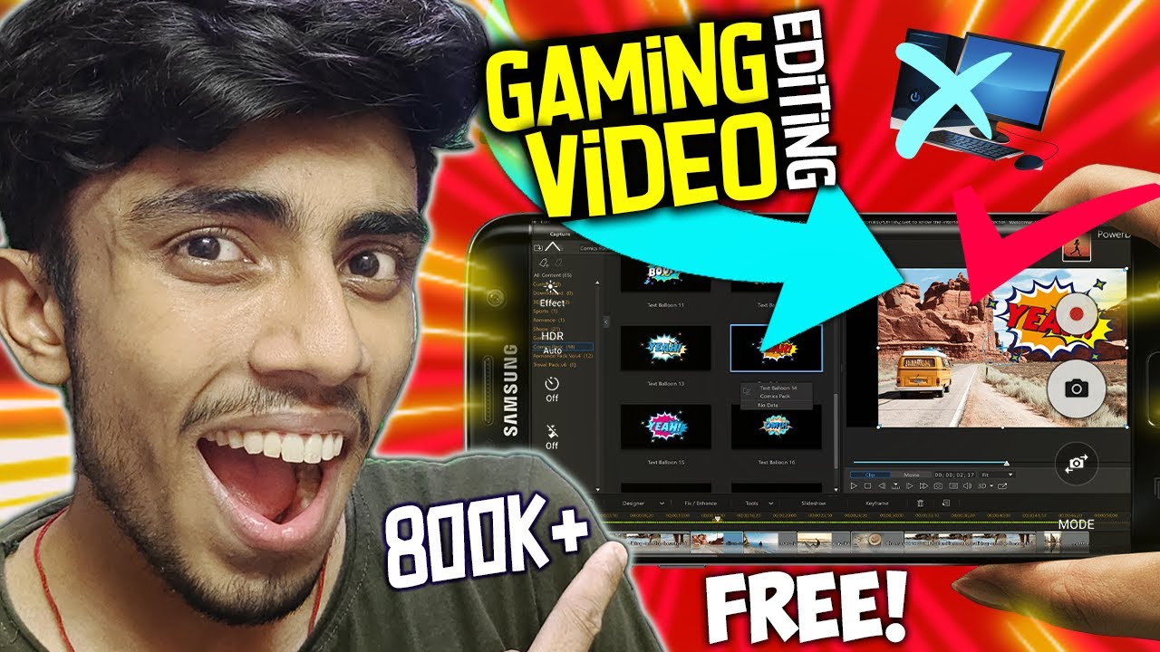 Edit Gaming videos On Android Better than PC|Free in HD-No Watermark(simple in use) HINDI