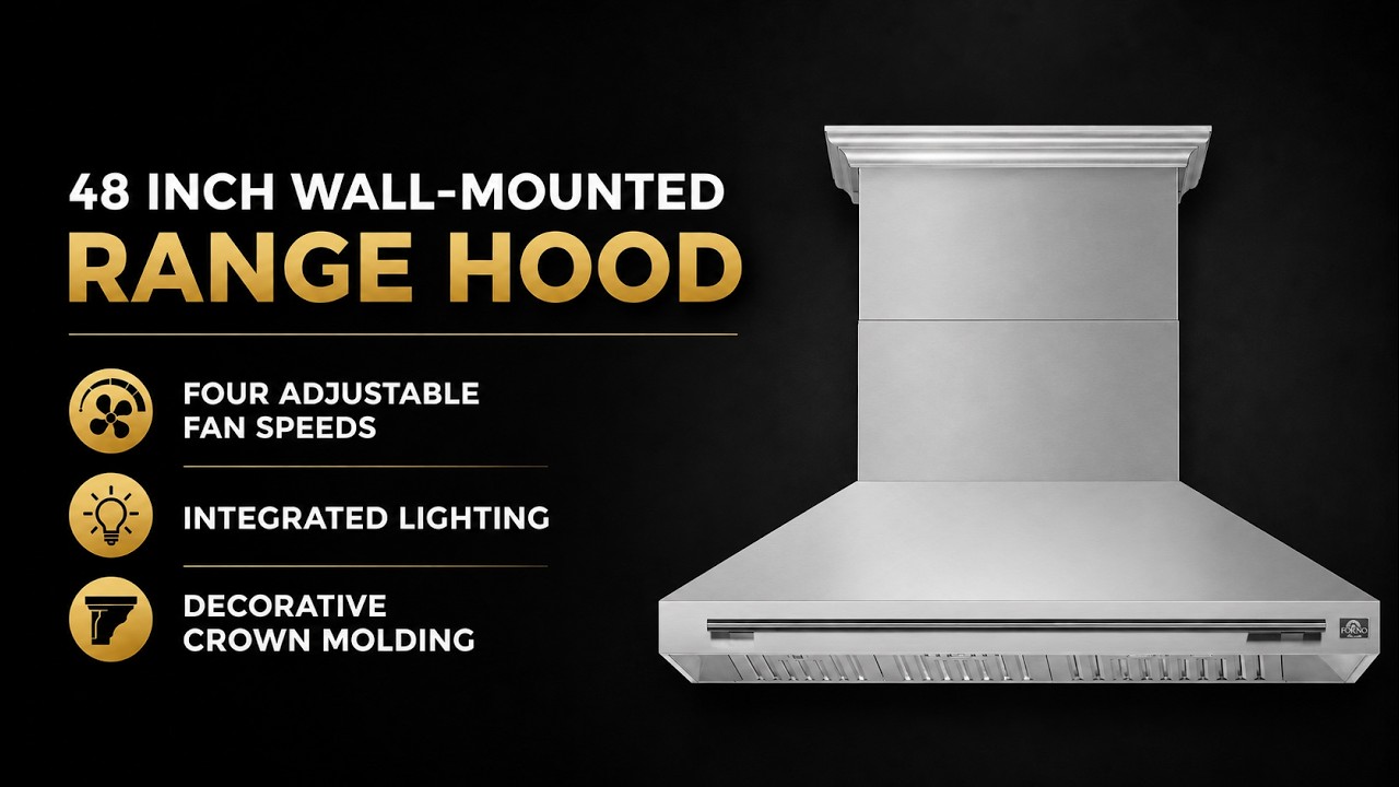 Forno Venezia 48 Inch Wall-Mounted Range Hood with Touch Controls