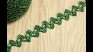 Вязание крючком для начинающих ЛЕНТОЧНОЕ КРУЖЕВО crochet lace