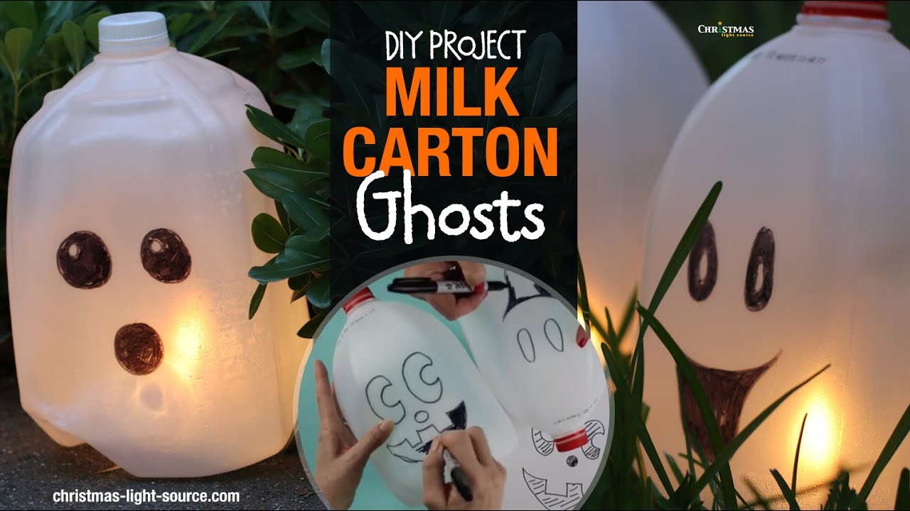 DIY Milk Jug Ghosts - Who Needs A Cape?