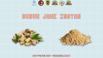 Pembuatan Bubuk Jahe Instan