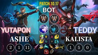 DFM Yutapon Ashe vs T1 Teddy Kalista Bot - KR Patch 10.17