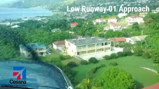 Cessna 172 | Low Runway 01 Approach | Canefield Airport - Dominica