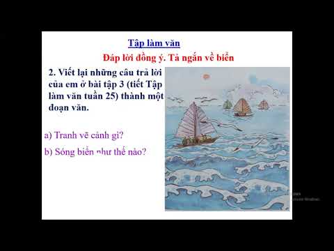 Tuần 26 Môn Tập làm văn Tả Ngắn về biển Lớp 2