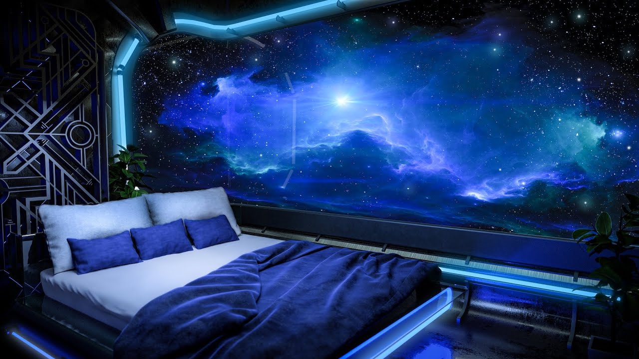 Luxury Spaceship Bedroom | Calming Ambience & White Noise for Sleep