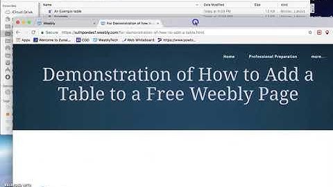 Video to show how to put a Table on a Free Weebly site