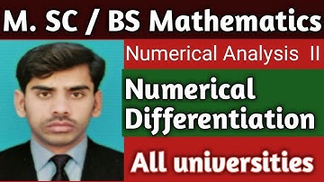Numerical Differentiation  I definition and examples of numerical  differentiation