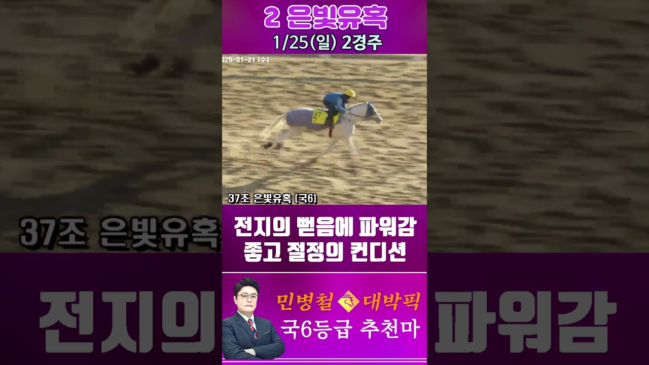 [서울 경마] 민병철 대박픽 2026년 1월 25일 일요 2R 추천마2 #경마 #horse #한국마사회 #automobile #하이라이트 #riding #뉴스 #equestrian