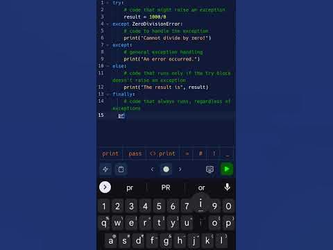 Simple Python code || try , except and finally ll Error handling || # ...