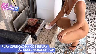 Na Cobertura Do Casal Praiano Top No Guaruja Preparando Nosso Churrasco 