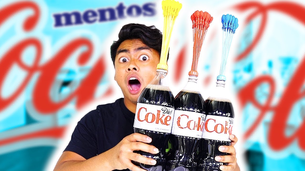 Diet Coke Mentos Balloon Experiment Explosion Youtube - coke bomb roblox