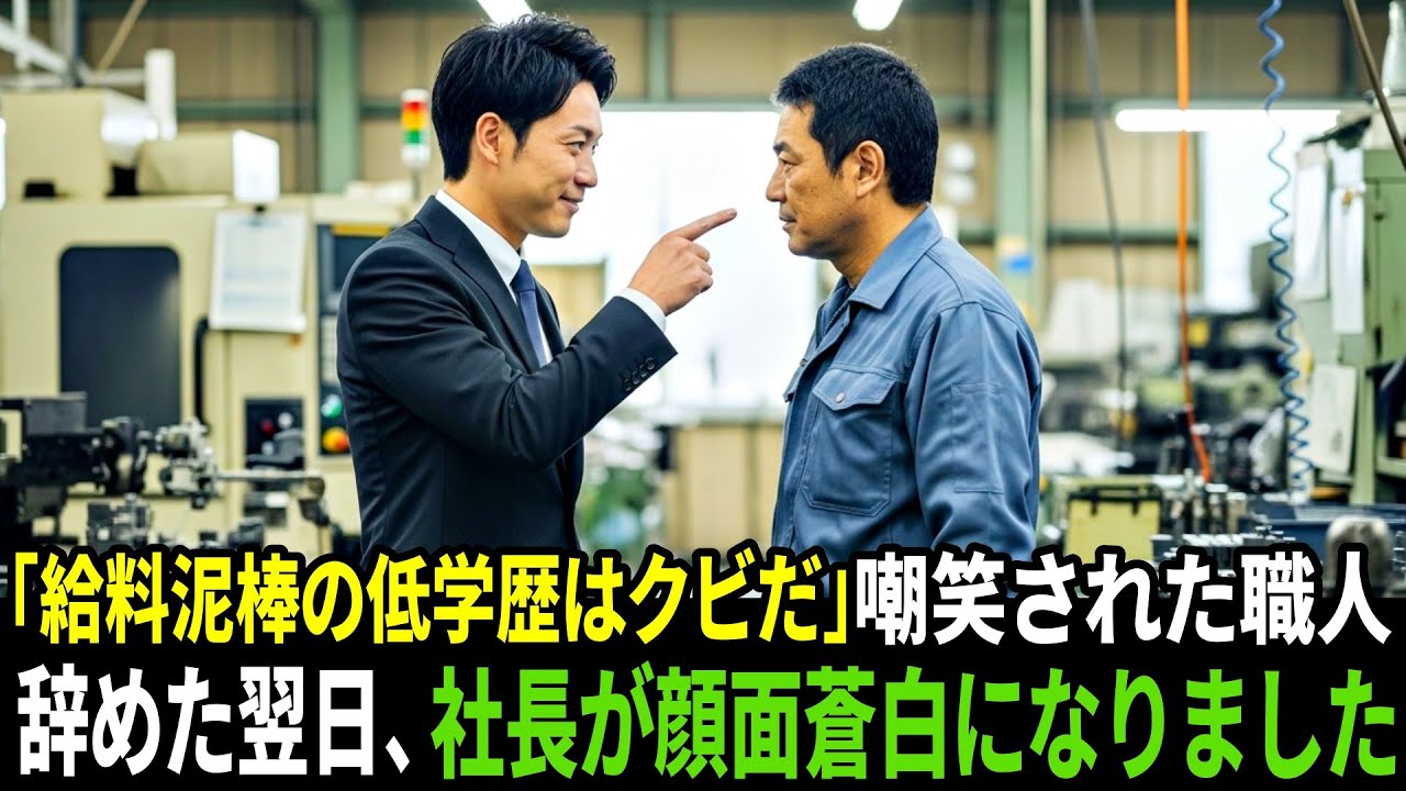 「給料泥棒はクビだ」若手社員にクビにされた職人─翌日、社長が顔面蒼白になった理由【スカッと】【逆転】