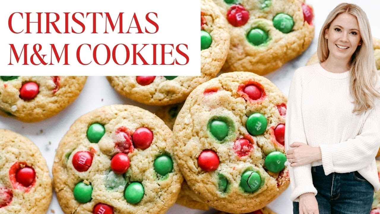🎄 M&M Christmas Cookies: Soft, Chewy, & Festive! 🎄