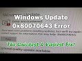 Windows update 0x80070643 error diy dirty fix in english