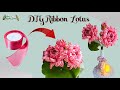 How to Make a Beautiful Lotus Flower from Ribbon 🌸 | Easy DIY Handmade Tutorial