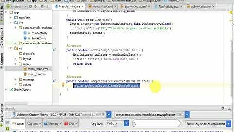 Copy of Android 3 onCreate Options Menu