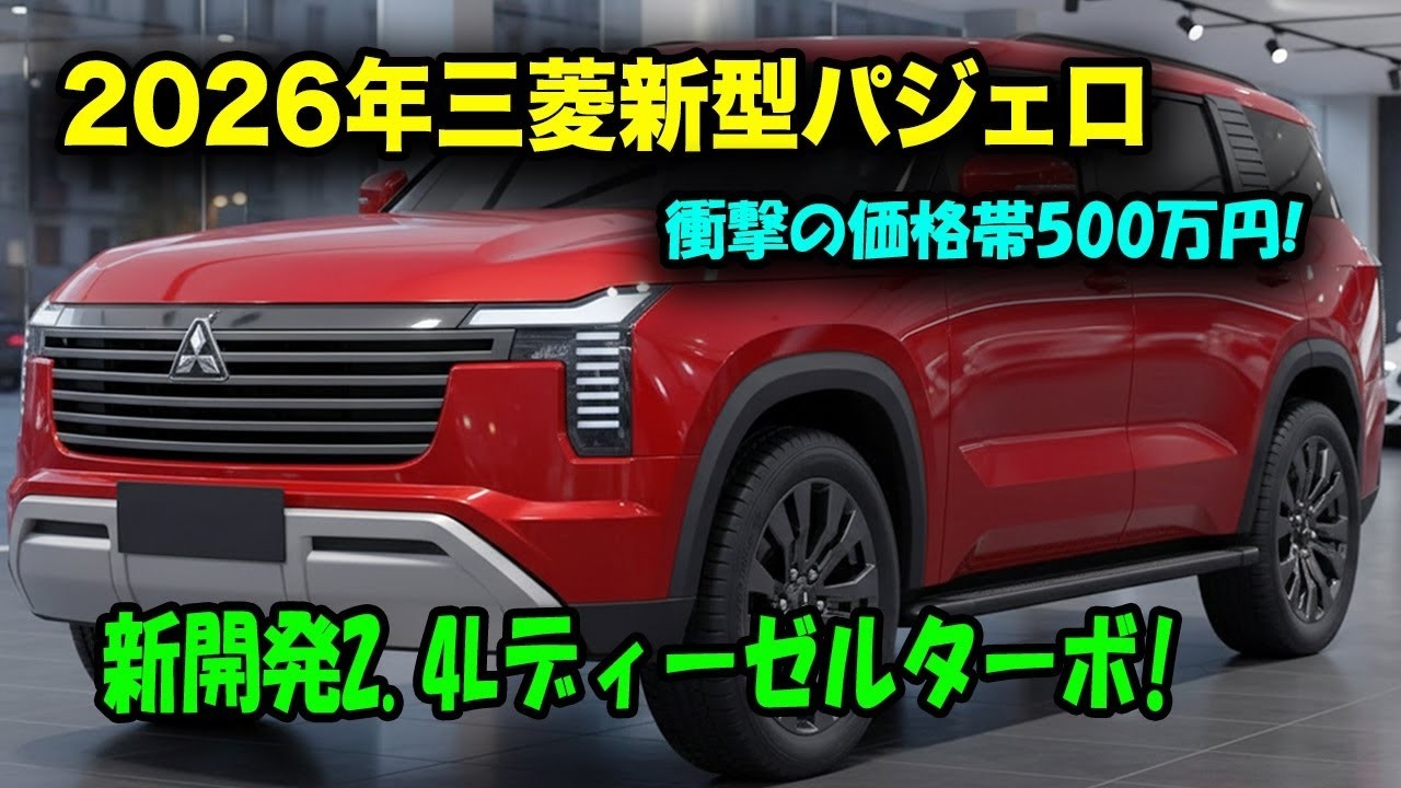 三菱新型パジェロフルモデルチェンジ２０２６年登場、衝撃の価格帯500万円