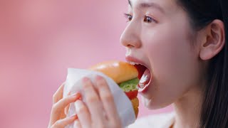 MOS BURGER バジルマヨの海老カツバーガー CM 「ハジける海老カツ」篇 15秒 アボカド海老カツバーガー など限定2メニュー モスバーガー