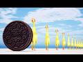 Domino simulation Huge Oreo collapses with chicken