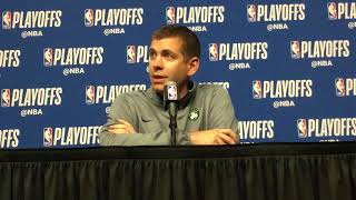 BRAD STEVENS full PREGAME MARCUS SMART RETURNS GAME 5
