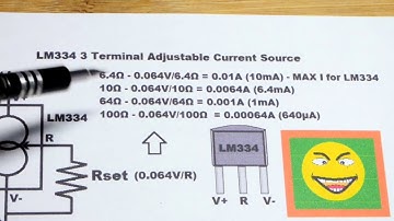 LM334 three terminal adjustable constant current source electronics component with LEDs and no load
