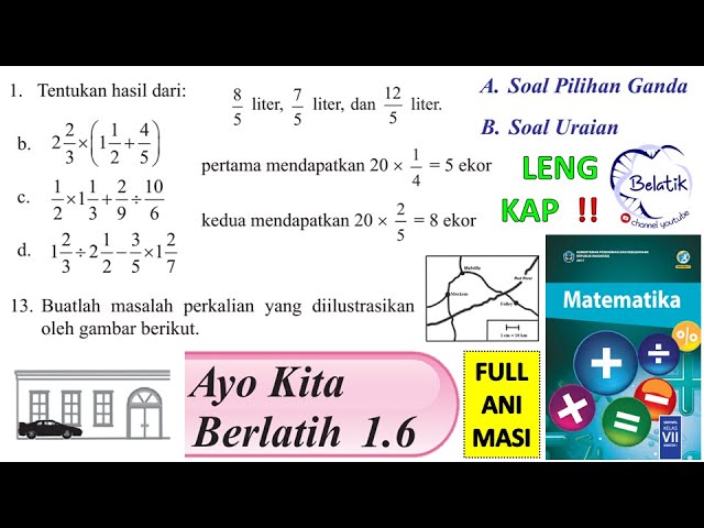 Lengkap Ayo Kita Berlatih 1 6 Kelas 7 Smp Mts Semester 1 Pecahan Bse Matematika Halaman 74 Youtube