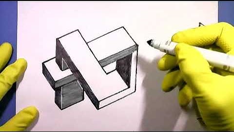 How to Draw the Impossible Shape 3D Object of Oscar Reutersvärd, 不可能図形 Optical Illusion Old Original