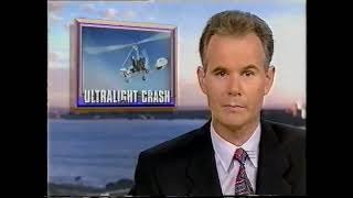 Old TV news footage of gyrocopter gyroplane vertical descent crash fail, no injury to the pilot....