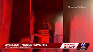 Mobile home fire in northeast Albuquerque