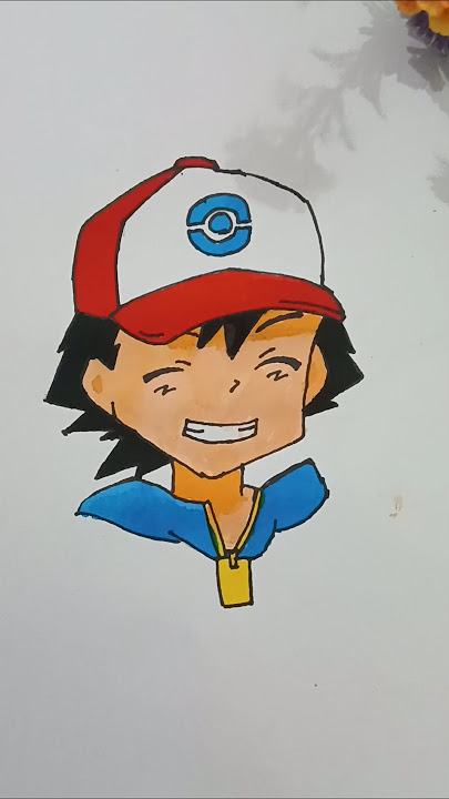 Ash ketchum drawing #ytshorts #art #painting #drawing #pokemon#viralvideo #viral #views #cartoon#car