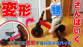 二輪車と三輪車に変形する！かっこいい「さんばいく」を甥にプレゼント