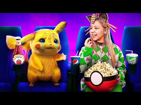 How to Sneak a Pokemon into Movies! Pokemon in Real Life!