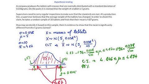 Hypothesis testing for the mean of a normal distribution S2 updated