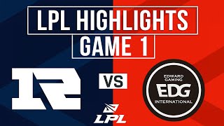 RNG vs EDG Highlights Game 1 | LPL 2024 Spring | Royal Never Give Up vs Edward Gaming