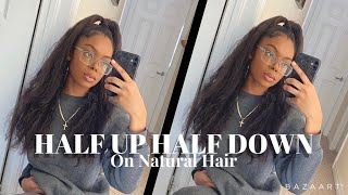 How To: HALF UP HALF DOWN ON NATURAL HAIR (old silk press)