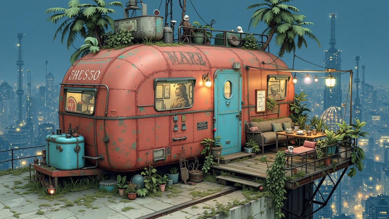 Rooftop City Lofi - Relax Music, Chill Beats & Calm Study Ambiance