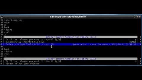 Script-Tools: Import gpg keys for Fedora