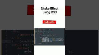 shake effect using CSS on button #shortsvideo #webdevelopment #developers #programmer #programming